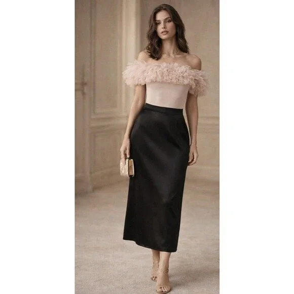 Free People Intimately L Big Love Tulle Ruffles Bodysuit Dusty Pink Feminine - Picture 2 of 14